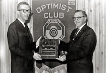 Optimist Club - plaque presentation